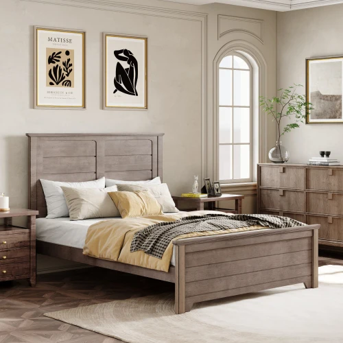 2024 new customization high glossy wooden bed 140 cm with good shop bedroom furniture set