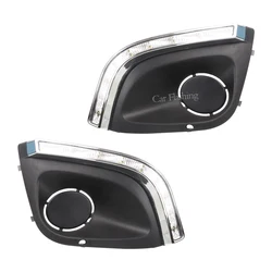 DRL For LADA Kalina 2014 2015 Front Bumper LED Daytime Running Light with Turn Signal Lights Fog Lamp