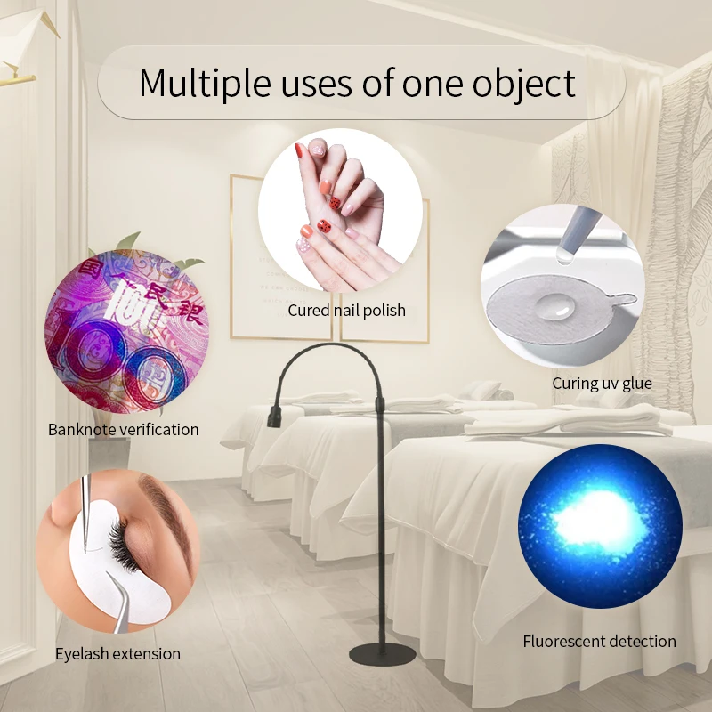 Hot Lash UV Curing Lamp Floor with Foot Petal 5W/10W UV False Eyelash Extension Light Nail Dryer Grafting Glue Fast Curing lamp