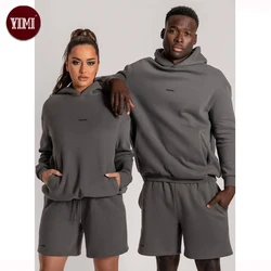 Custom Shorts And Hoodie Jogger Set Men Women Unisex Sportswear Fleece Cotton Sweatsuit