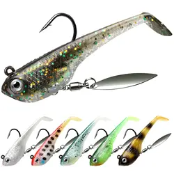 Truscend wholesale bass trout pike bionic paddle tail soft plastic spinnerbait swimbait fishing bait lures for saltwater