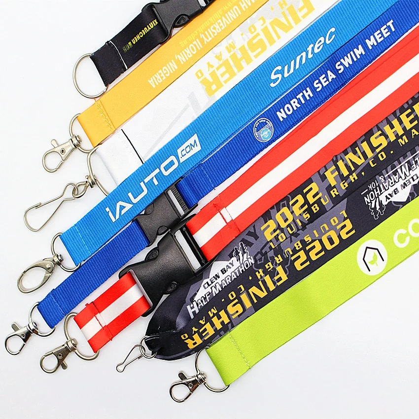 Hot Sale Custom Anime Cartoon Logo Polyester Nylon Lanyard With Custom Logo Print Lanyard Neck Key Chain Sublimation Lanyards