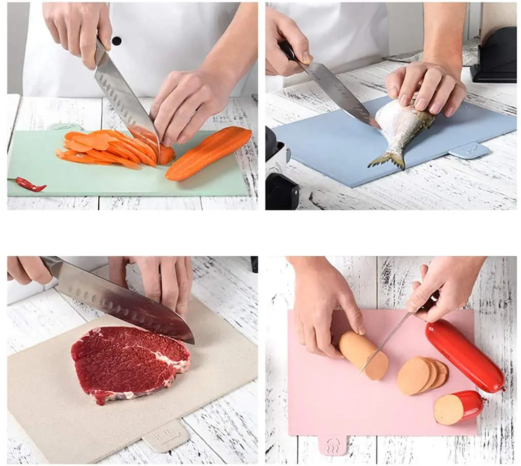  Food Grade Non-slip 4 шт цветные тонкий коврик с крылом подставка пластиковая игральная разделочная доска
