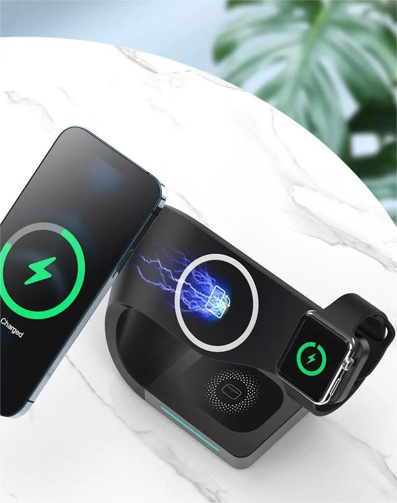 2023 Top Selling Products Fast Charging 4 In 1 Wireless Charger For Phone Smart Watch Earphones