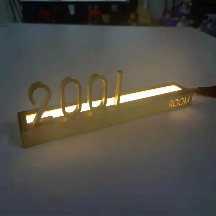 Индивидуальный номер для гостиничной компании декоративный дома знак табличка из нержавеющей стали светодиодный светильник