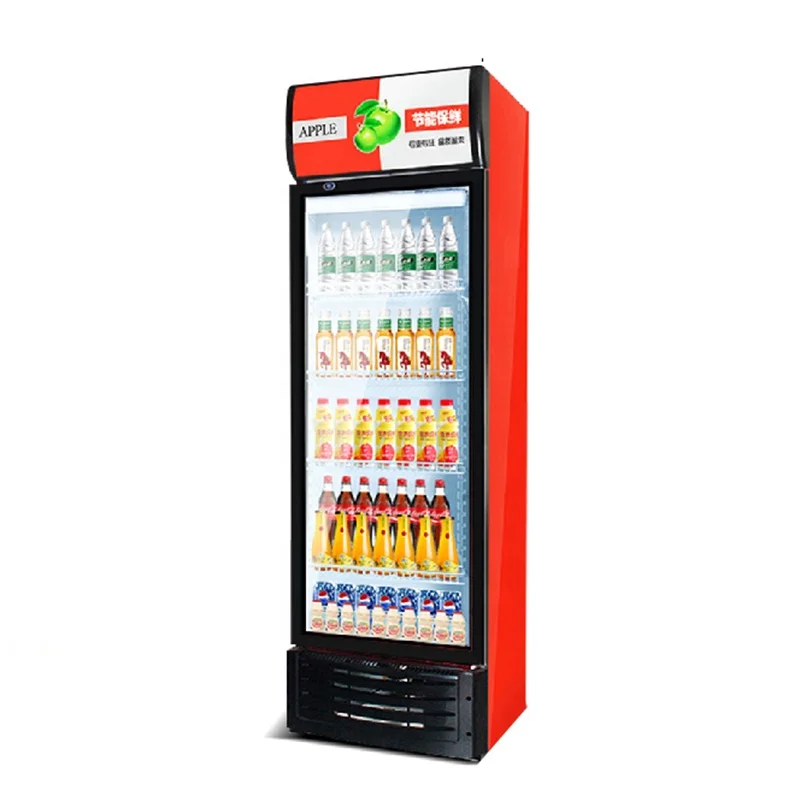 Professional Manufacture New Type single door upright glass front beverage cooler