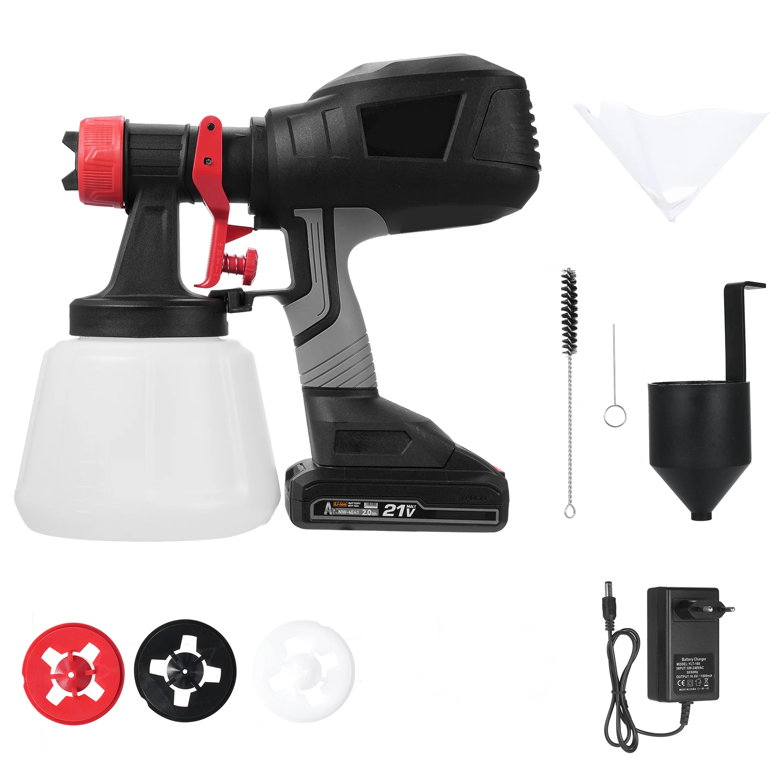 21V 2.0Ah Batteries Electric Paint Sprayer 4 Nozzle 1200ml Spraying Machine  for House Painting Home