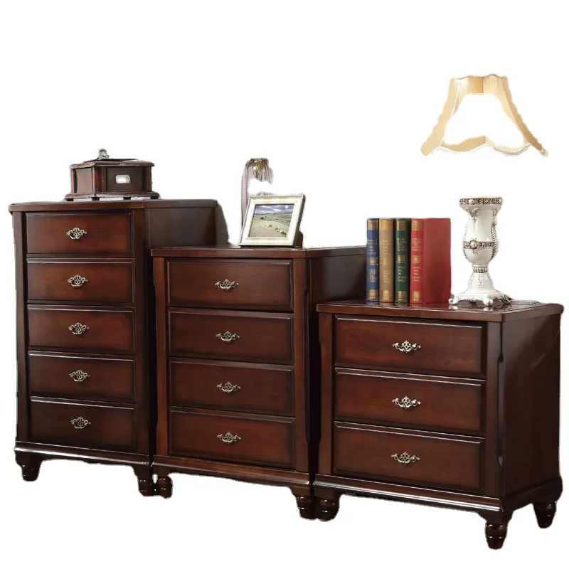 retro simple solid wood design cabinet Three height cabinets