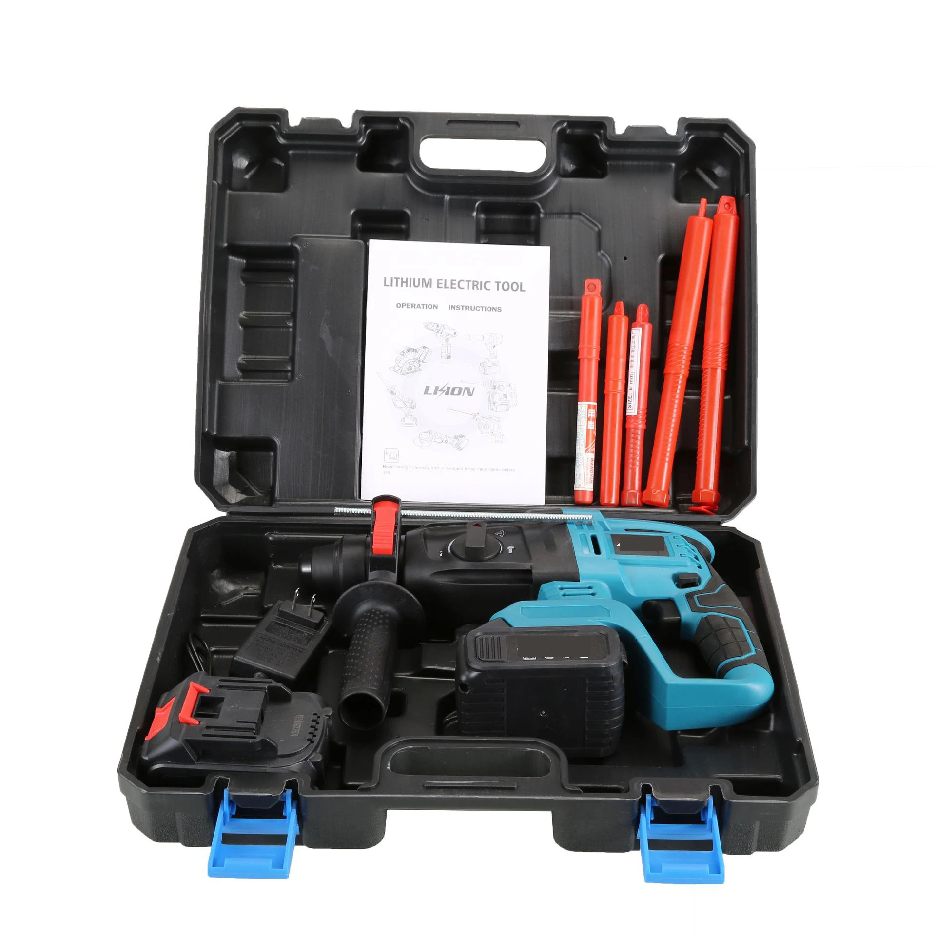 4 in 1 Power Tool Set 21V Brushless Li-ion Battery Cordless Drill Hammer Wrench Electric Tool Set