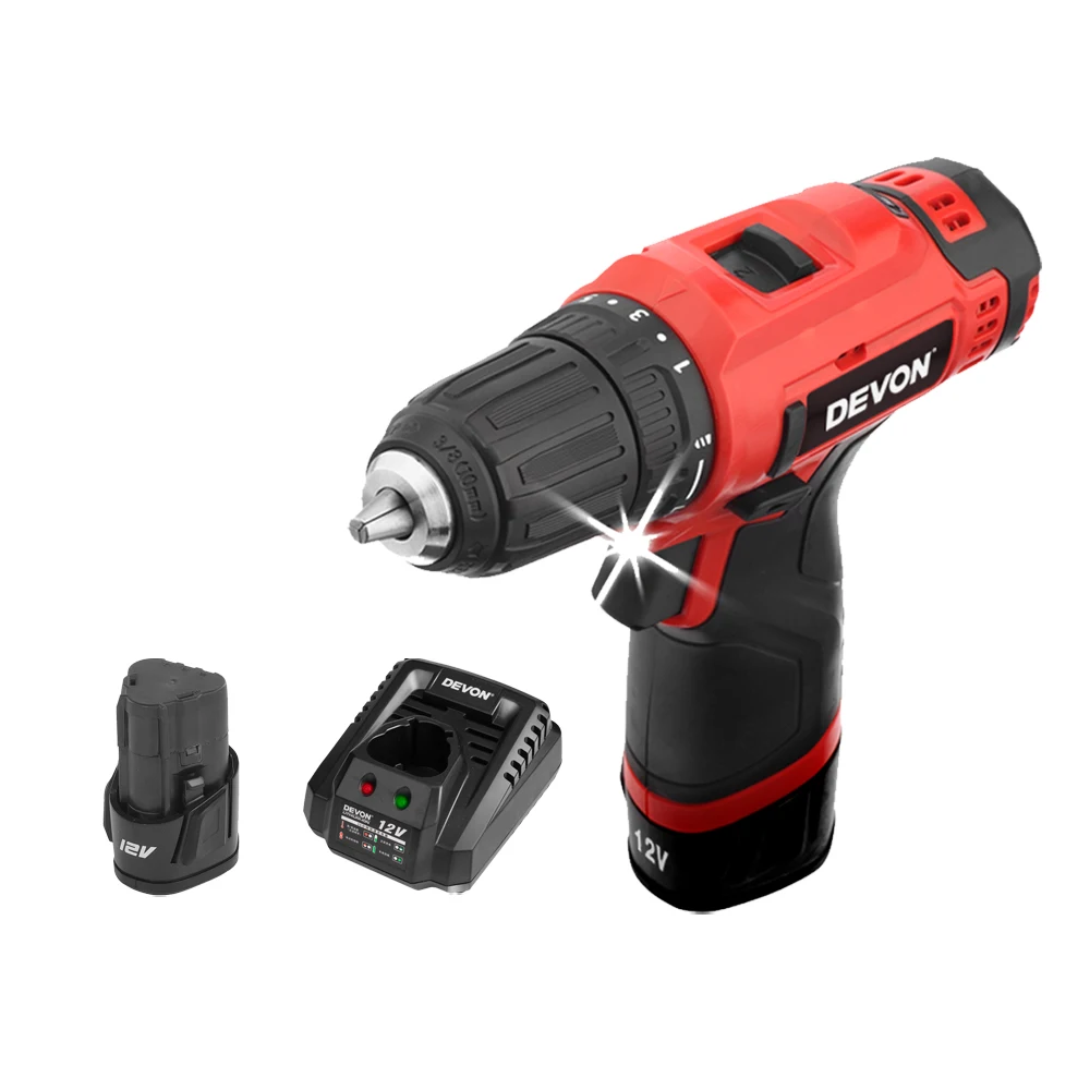 DEVON 5268 Guaranteed Quality Unique 12v Lithium-ion Cordless Driver And Drill Pile with 2.0AH Battery and Charger