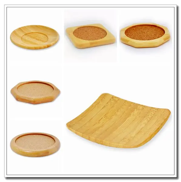 
Wholesale Popular custom design bamboo and wooden cup coaster mat set of 4 for Anniversary Gift 