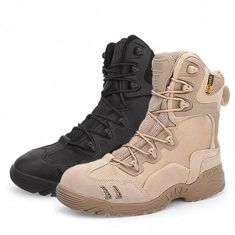 Wholesale high quality mens Cheap desert Sale Rubber Genuine Leather waterproof army swat combat tactical military delta boots 8