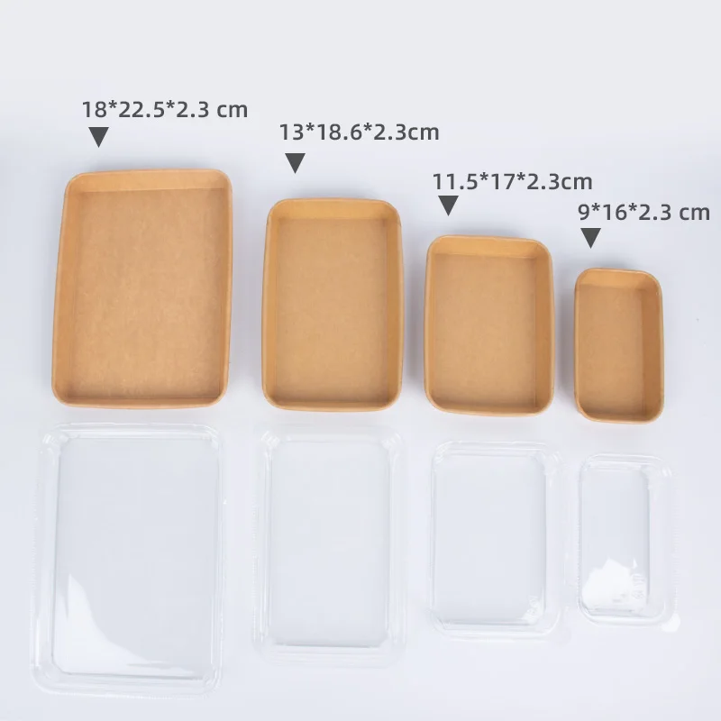 Disposable kraft paper boat tray with PLA/PE coating fast food paper tray