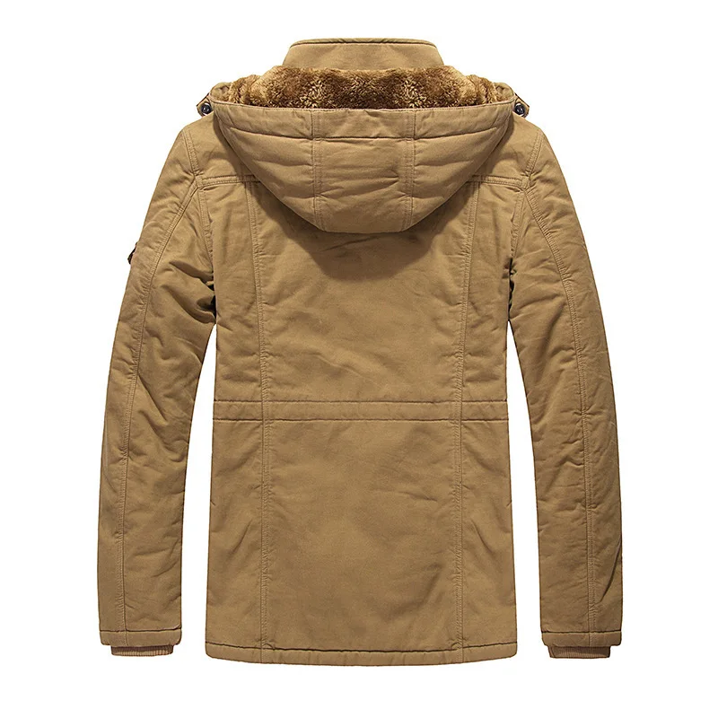 6XL Wholesale man winter coat with Collar hooded pure cotton soft  clothing fleece thickening long plus size leisure jacket