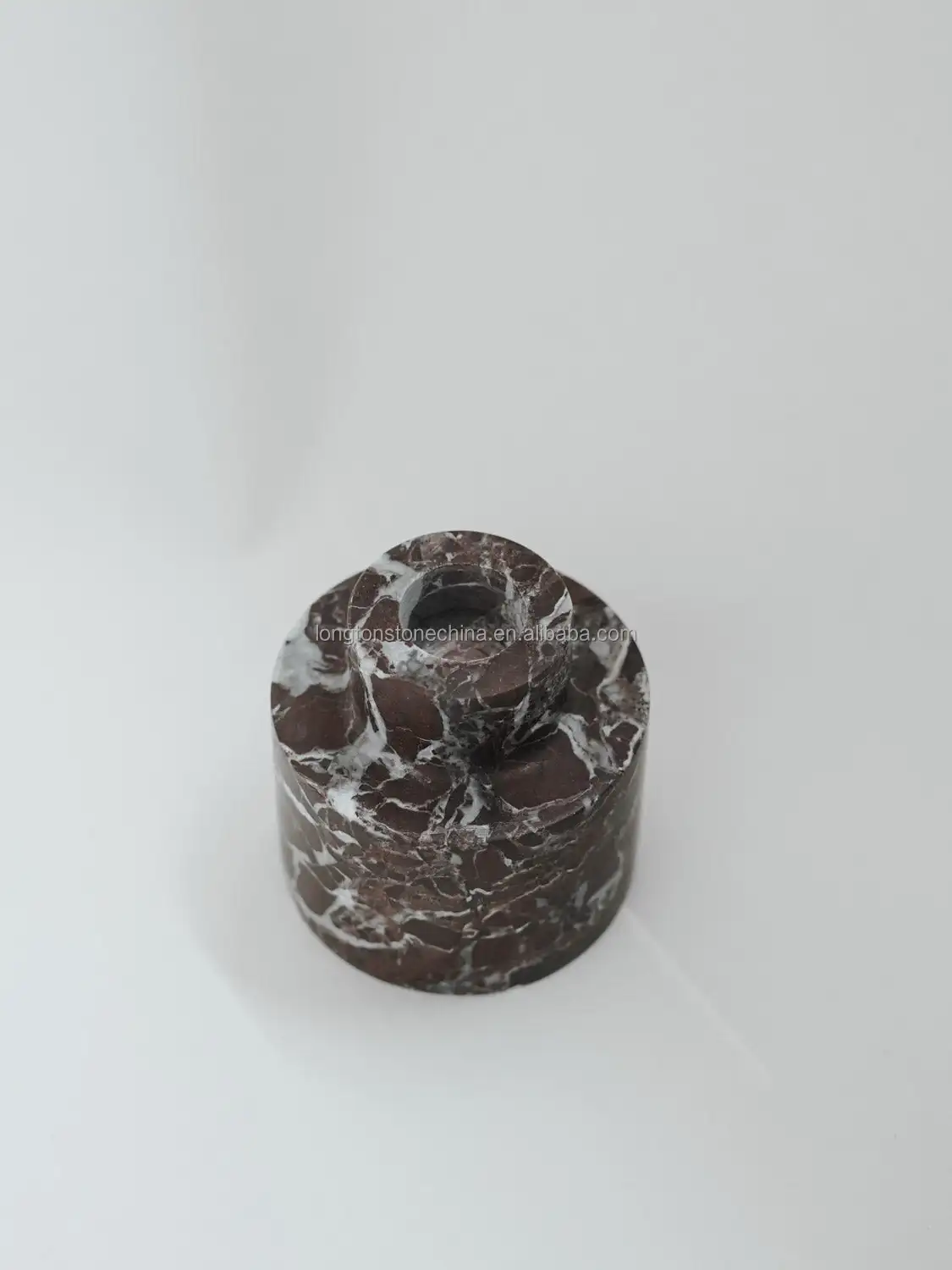 New White Black Purple Marble Candle Stick Holder Home Stone Craft Container Arabic Candle Vessel Natural Marble Candle Holder