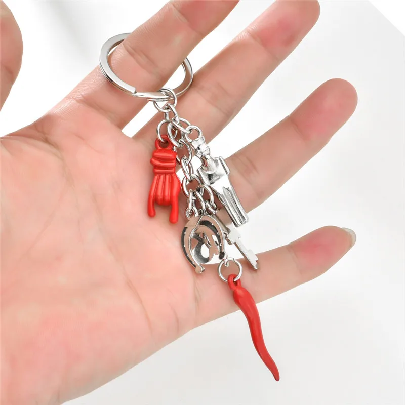 Y6548 Custom Souvenir chili peppers key chain zinc alloy Italy red chili pepper keyring 3d chili keychain