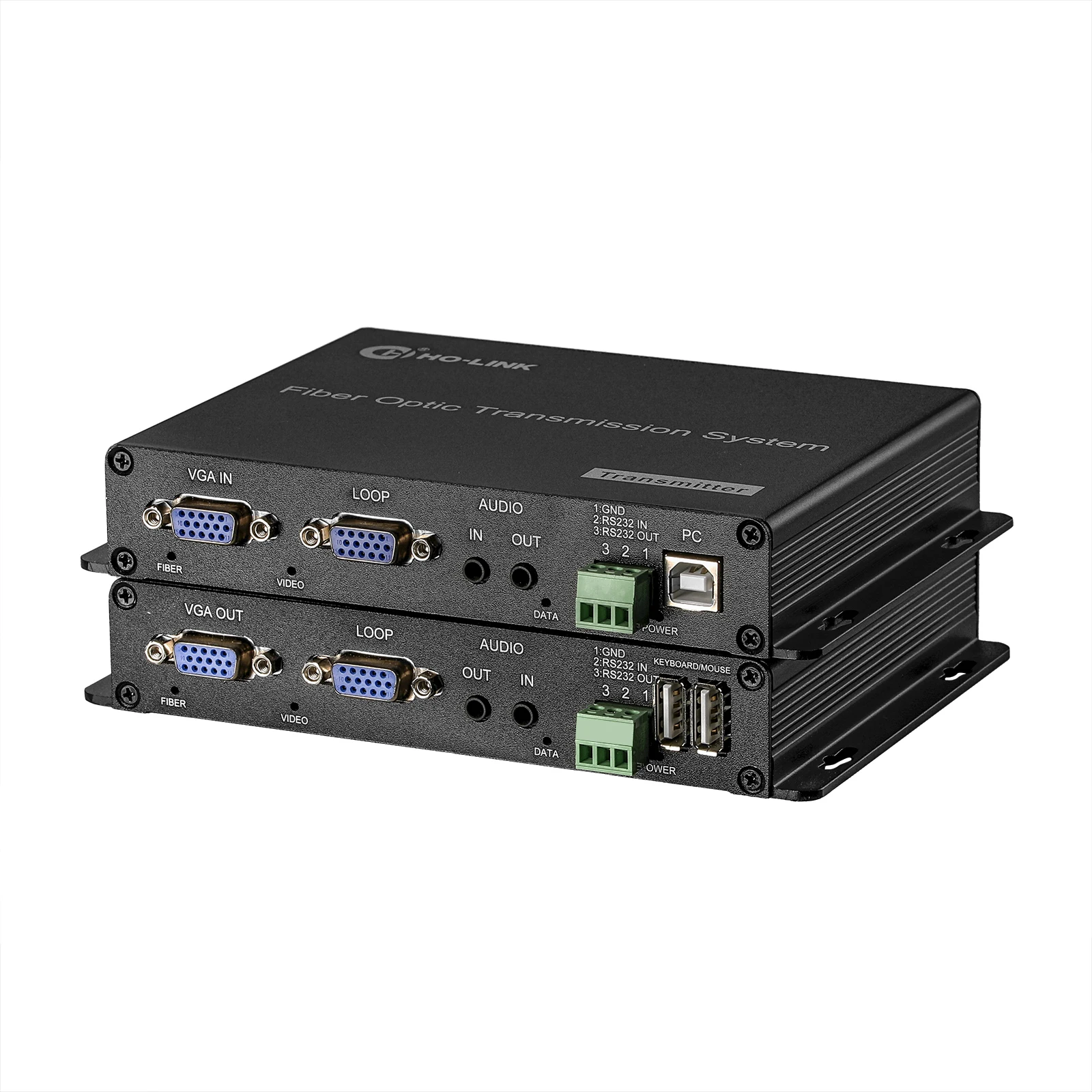 RS485/ RS422 1 channel bidirectional 3.5 audio 1 channel KVM VGA 1920x1080P@60Hz 10KM LC  fiber Optical extender