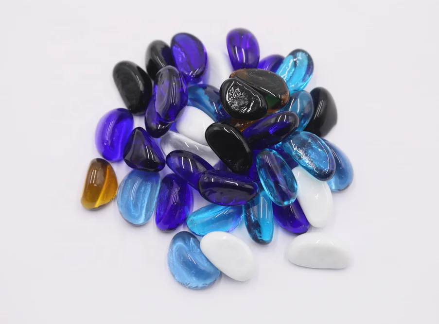 Mixed color dazzling glass rainflower stone color pavers Natural black cobblestone garden aquarium decorative cobblestone price