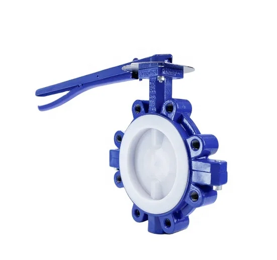 PTFE/PFA/FEP Lined Clamp Butterfly Valve with API608 Design Standard driving for manual worm pneumatic and electric