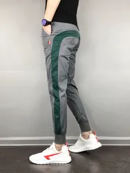 FanLi Men Loose Fit Reflective Printing Drawstring Windbreaker Mesh Lined Sport Track Pants