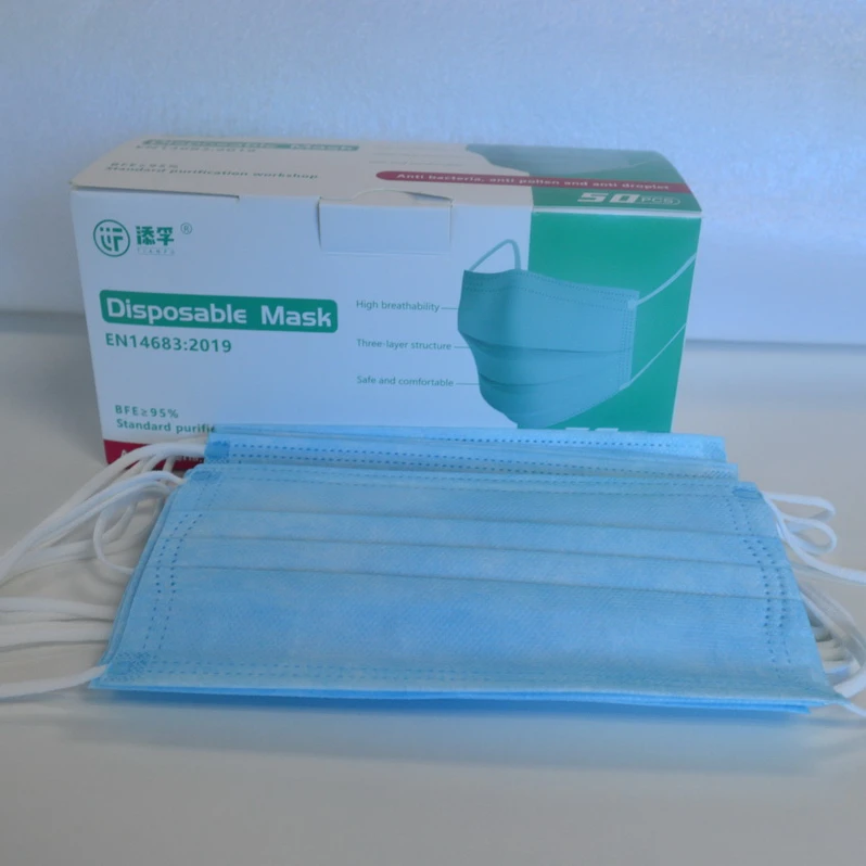 Private Label Black Colores Surgical Disposable Medical Facemask Mascarilla