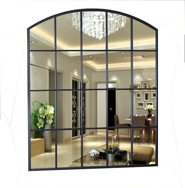 wholesale antique large iron metal frame big body decoration full length floor window pane arch mirror espejo miroir spiegel