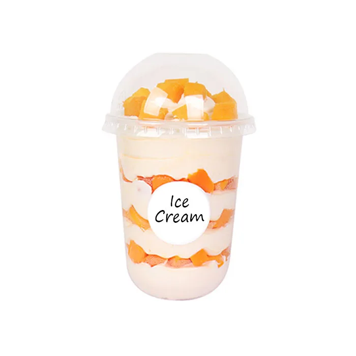 Glass ice cream sundae fruit shake maker cups and straw set gelato glass with handle insert card
