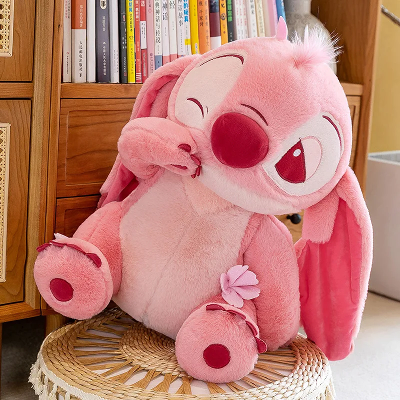 New cherry blossom doll Stitch plush toy Pink Stitch bear doll girl companion throw pillow