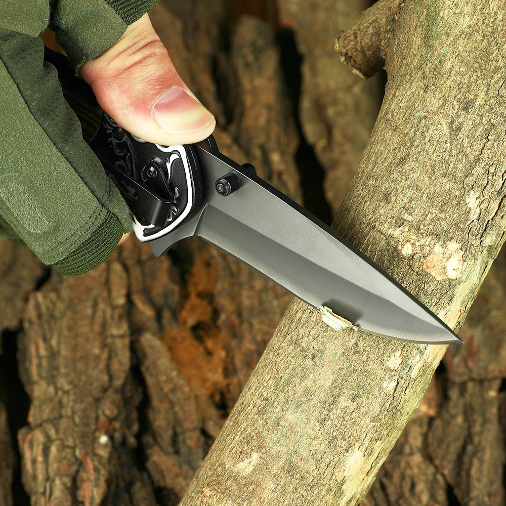 Hot Sale Wood Handle Outdoor Camp Csgo Edc Camping Survival Tactical Folding Pocket Hokapi unting Knife