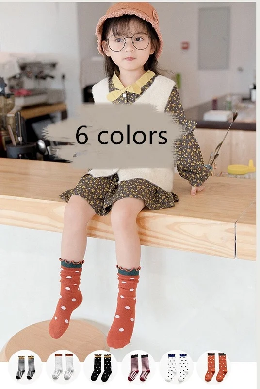 
Custom Fashion Children Toddler Kids Cotton Crew Tube Socks For Girls 