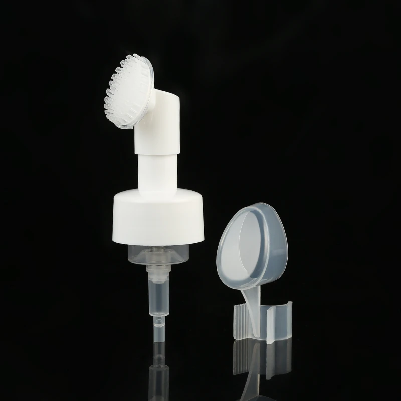 42/410 42mm plastic shampoo white brush foam pump brush foaming cleanser pump with brush