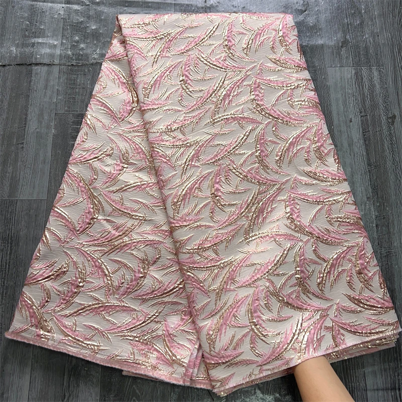 3729 Latest African Jacquard Brocade Lace Fabric High Quality 5 Yard Popular Nigerian Lace Fabric Elegant Dress for Women Sewing