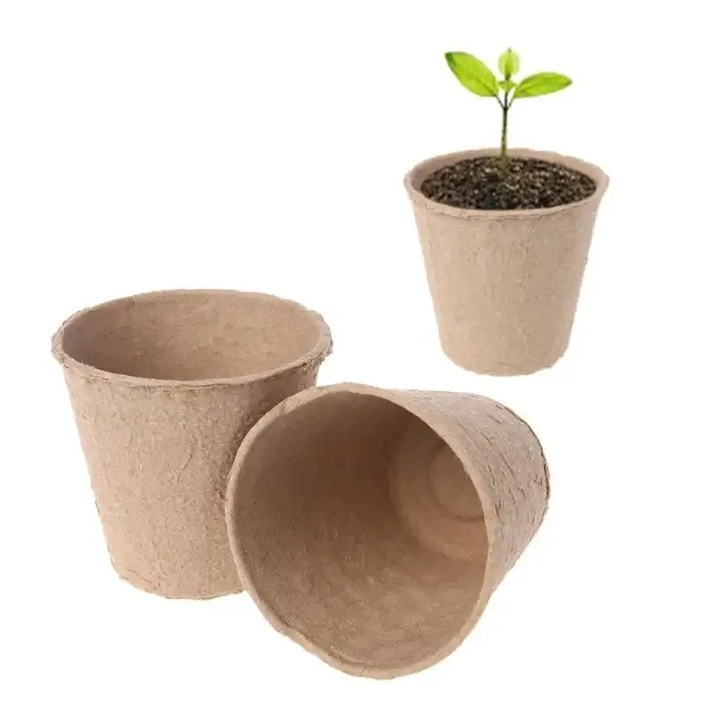 FP029 Biodegradable transplanter pulp paper flower plant peat pots tray planting pots for seedling prices wholesale