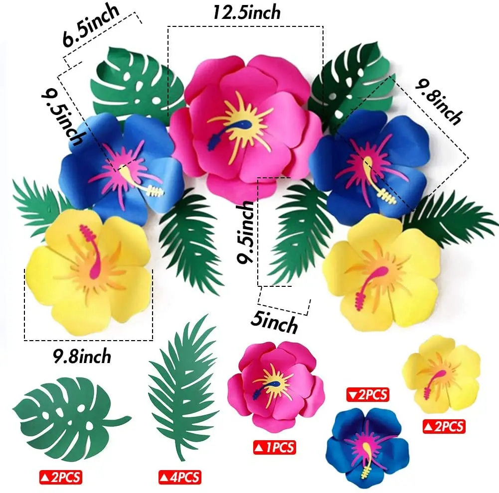 Paper Artificial Flowers Hawaiian Flowers Mexican Moana Hawaiian Party Decorations Paper Flower