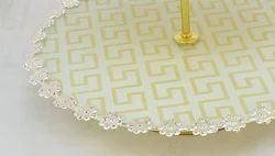 Plated Decorative Cake Stand food tray glass and metal Table Display Fruit and Cake Deco Gold Basket 25 cm