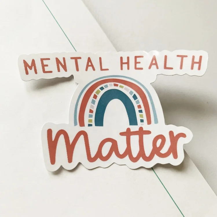Custom Stickers Waterproof Mental Health Stickers for Water Bottle Laptops Phone Cases Self Care Positive Vinyl Clear Stickers