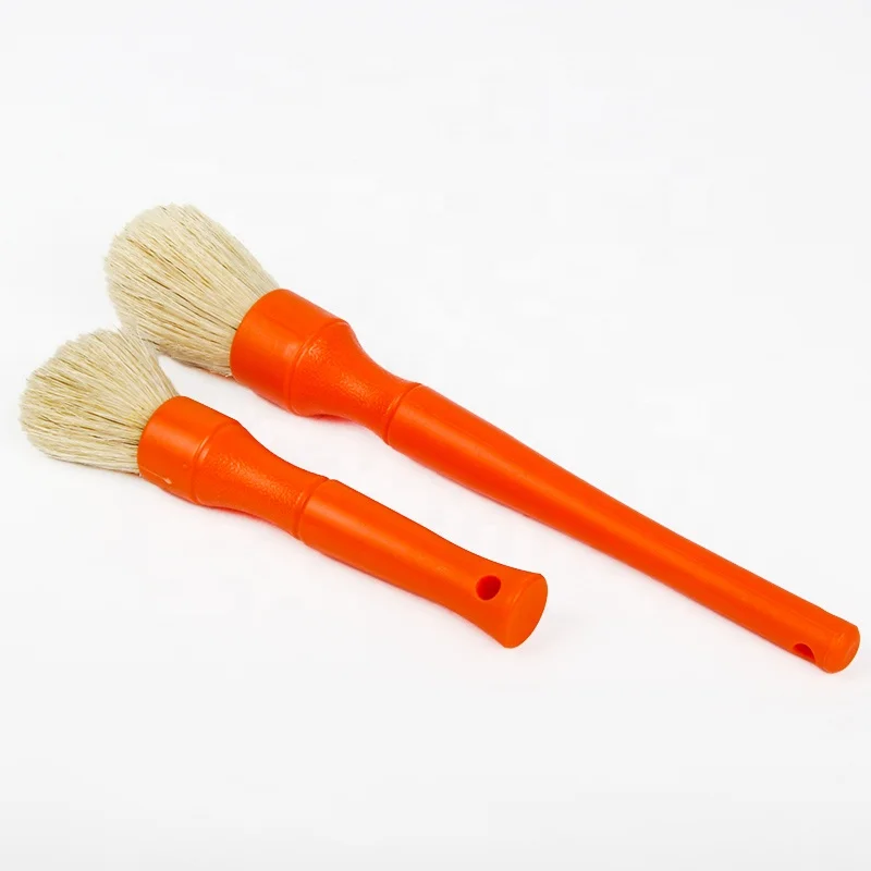 AUTO TIGER Ultra Soft Plastic Boar Bristles Hair Car Detailing Brush For Auto Care