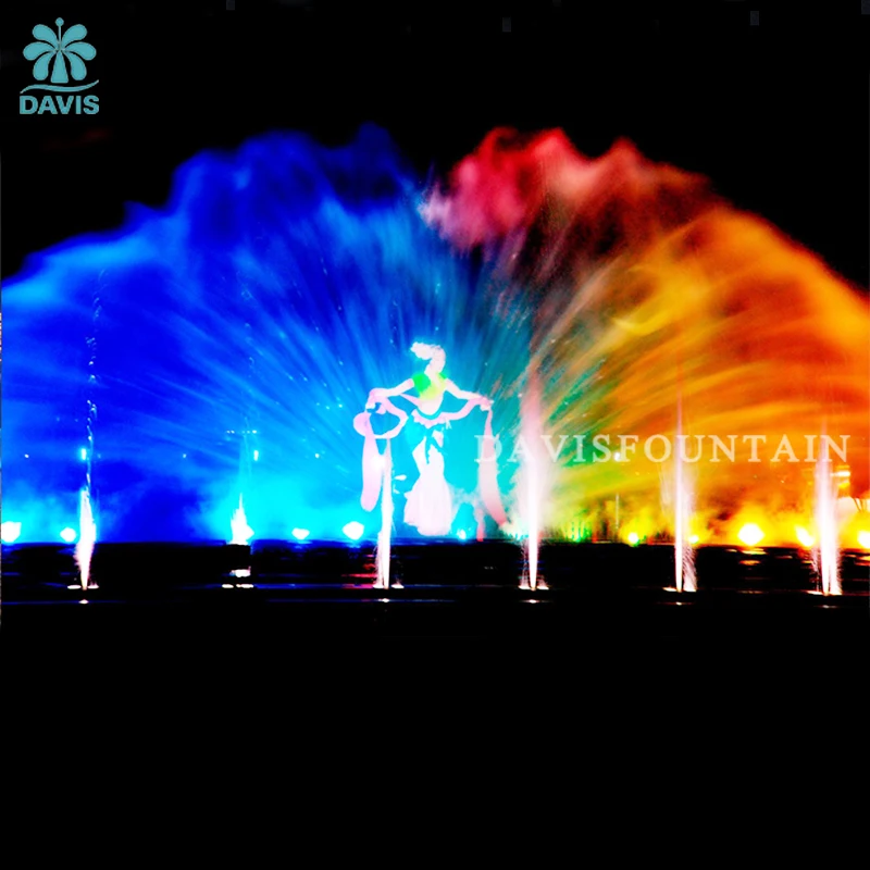 3D Hologram Outdoor Customized Water Movie Screen Projection Fountain Musical Dancing Water Laser Show