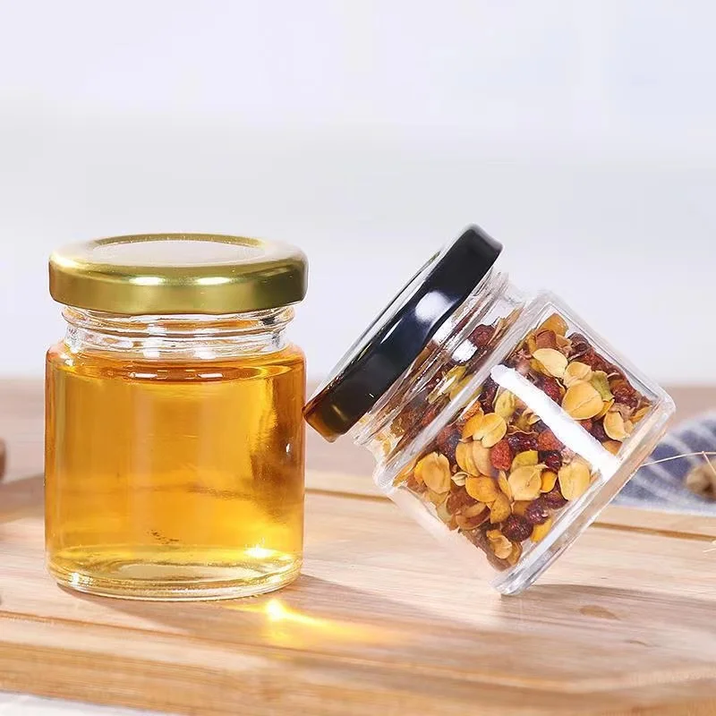Wholesale Various Sizes Round Mini Glass Bottle 25ml Jam Jelly Glass Jar