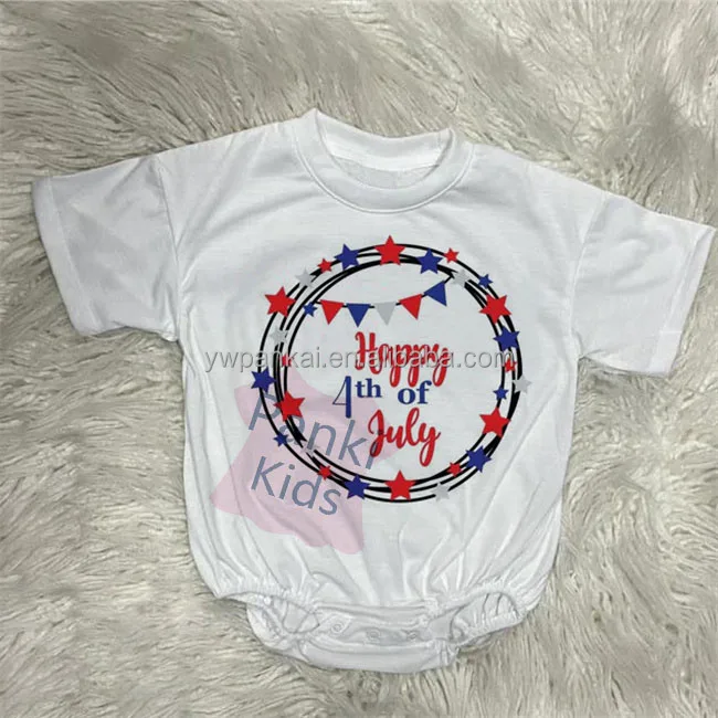 Custom 4th of July American festival Printing Children Summer Clothing Unisex Baby Summer Bubble Romper
