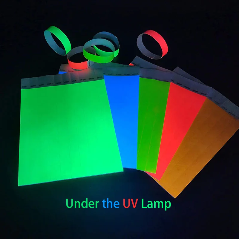 Factory Wholesale Fast Dispatch OEM Customized Color Tyvek Wristband Neon Tyvek Bracelet For Evening Party