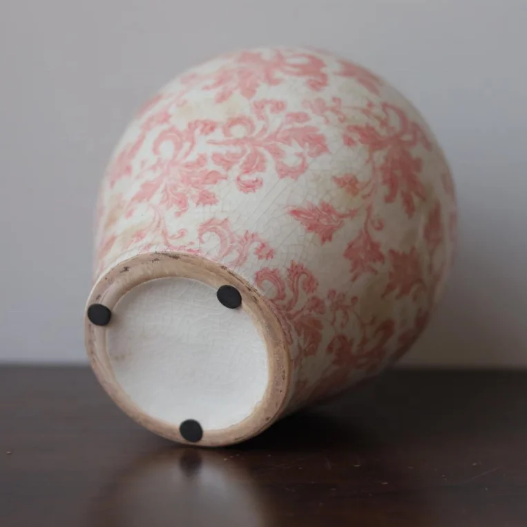 High Quality Table Pink Small Round Flower China Ceramic Vase for Hotel Home Wedding Christmas Decoration