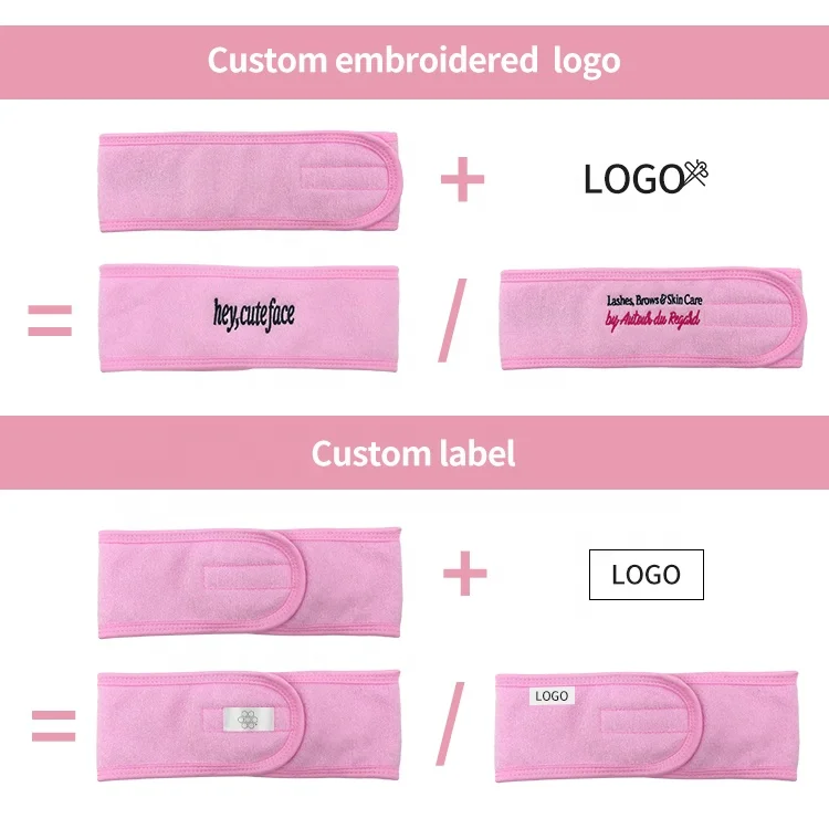 Salon Stretchy Head Band Brand Spa Skincare Custom Logo Women Facial Hairband Towel Headband for Facial
