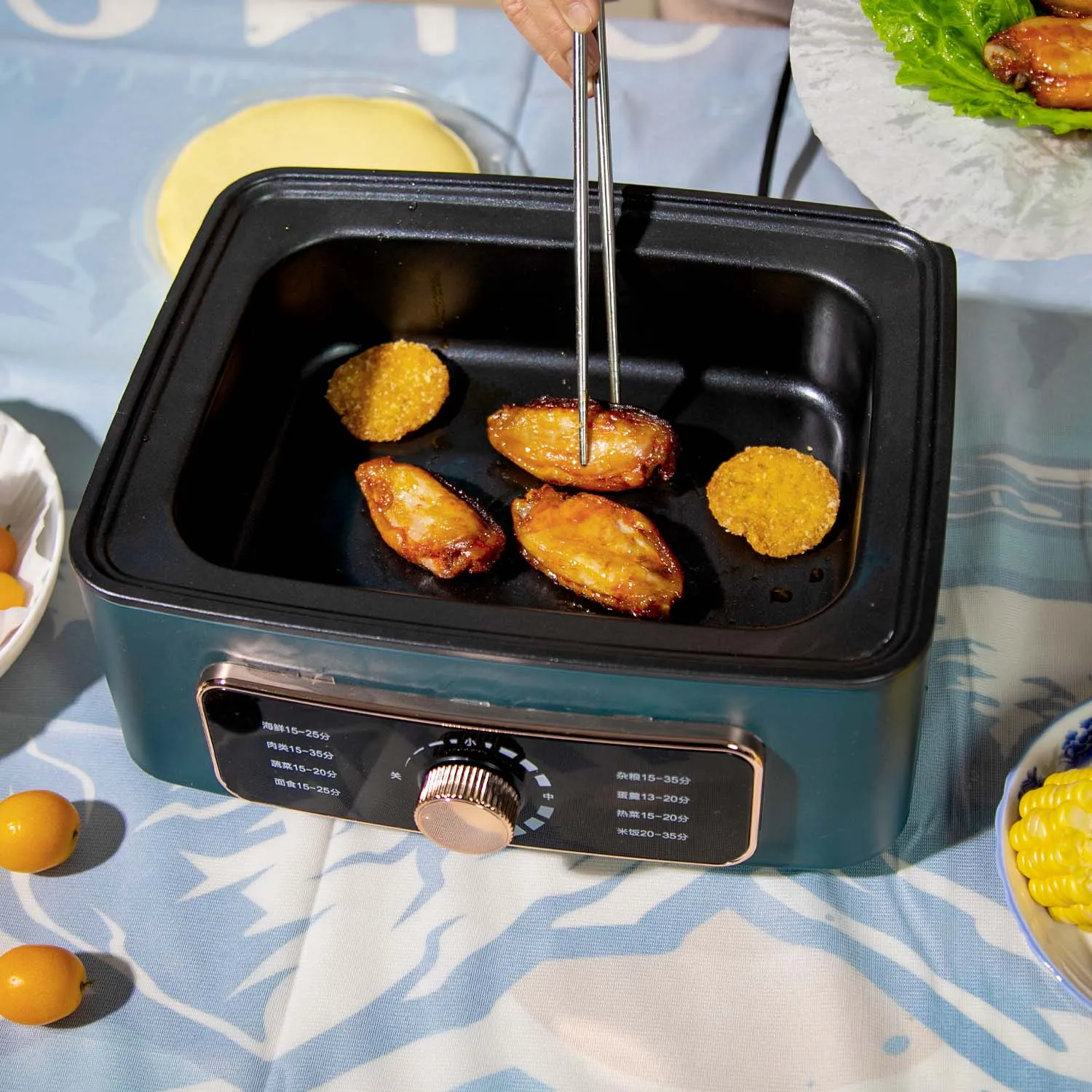 Food Steamer for Cooking with 24H Booking & Electric Steamer with 3 Tier Stackable Trays, Boil Dry Protection