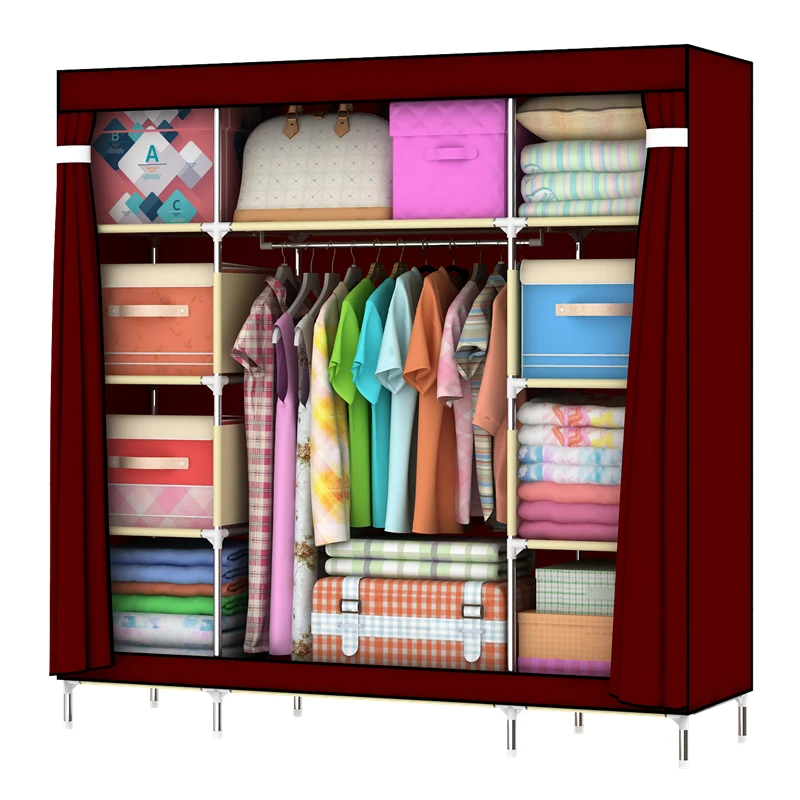 Modern Bedroom Oxford Cloth Wardrobe Fabric Home Storage organization design furniture for Kids 1602T