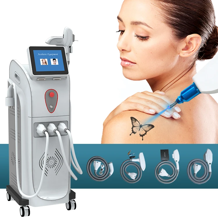 4 In 1 OPT Elight RF Nd Yag Machine Remove Tattoos Q Switched Pico Second Laser Tattoo And Remove Hair Removal