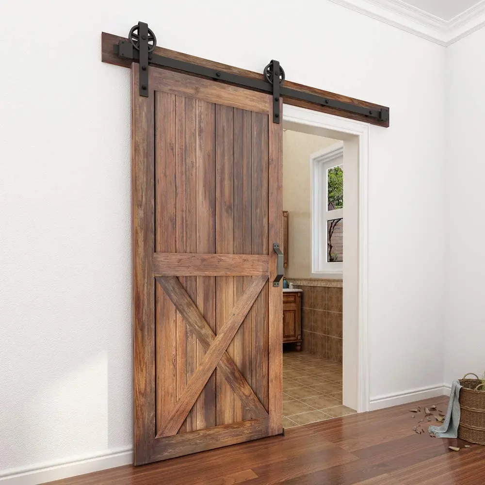 Competitive price big wheel carbon steel  barn door hardware kit