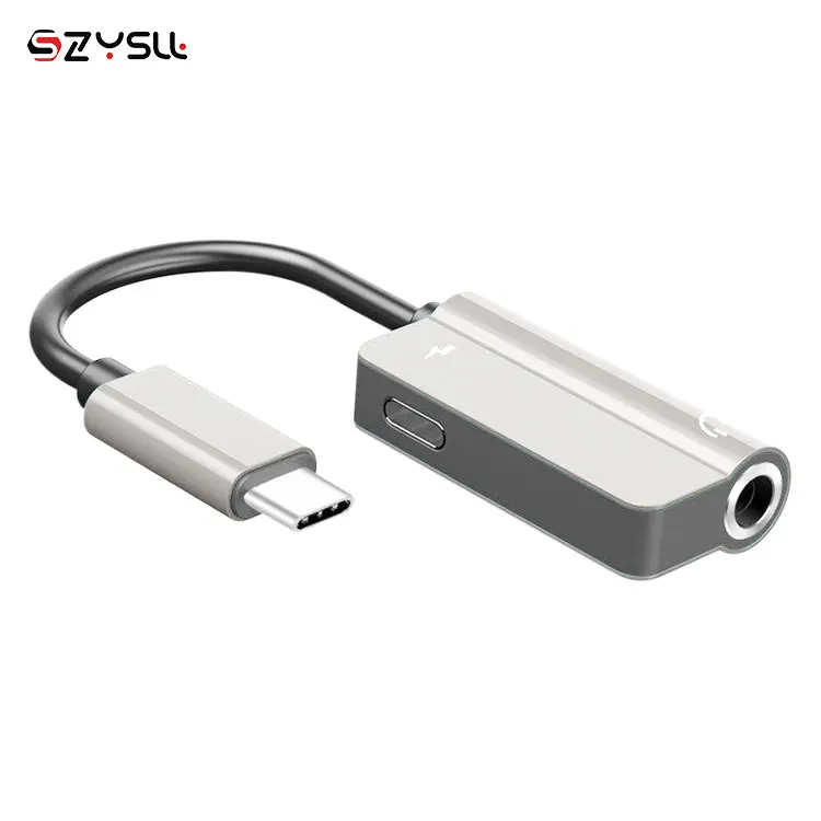 
Fast Charging and Audio transfer USB 3.1 Type-C USB-C Male to 3.5 mm and Female DAC Aux Adapter HUB 