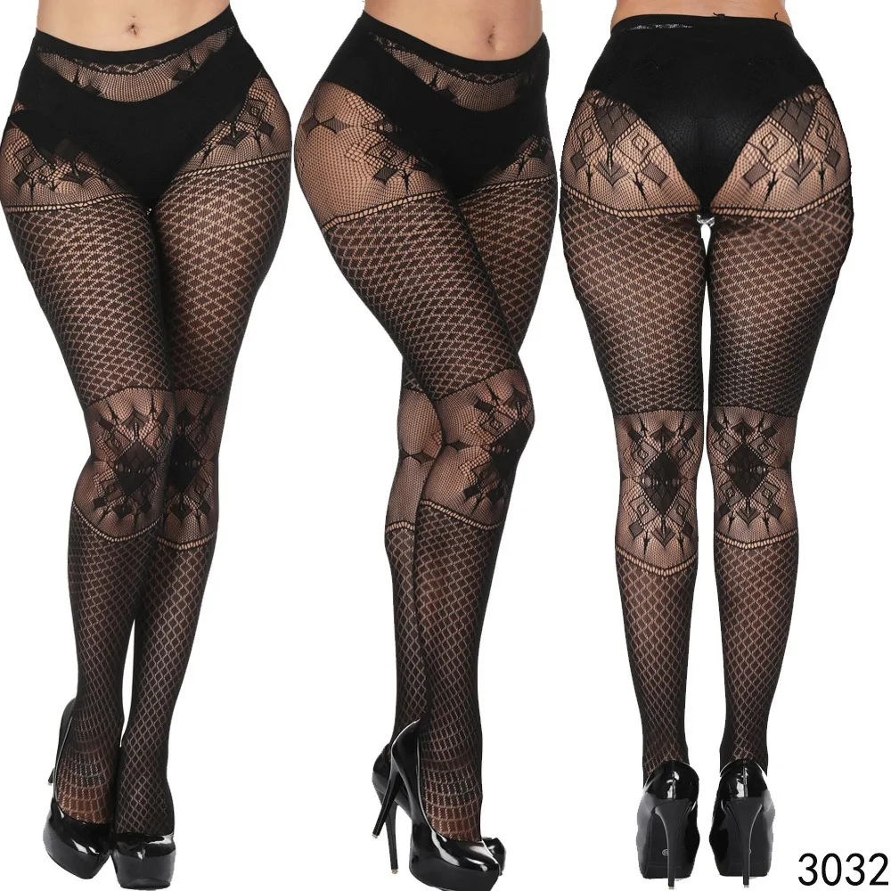 Mature Women Sexy Lingerie Stocking Sexy Floral Star D Fishnet High Waist  Pantyhose Tights Stockings
