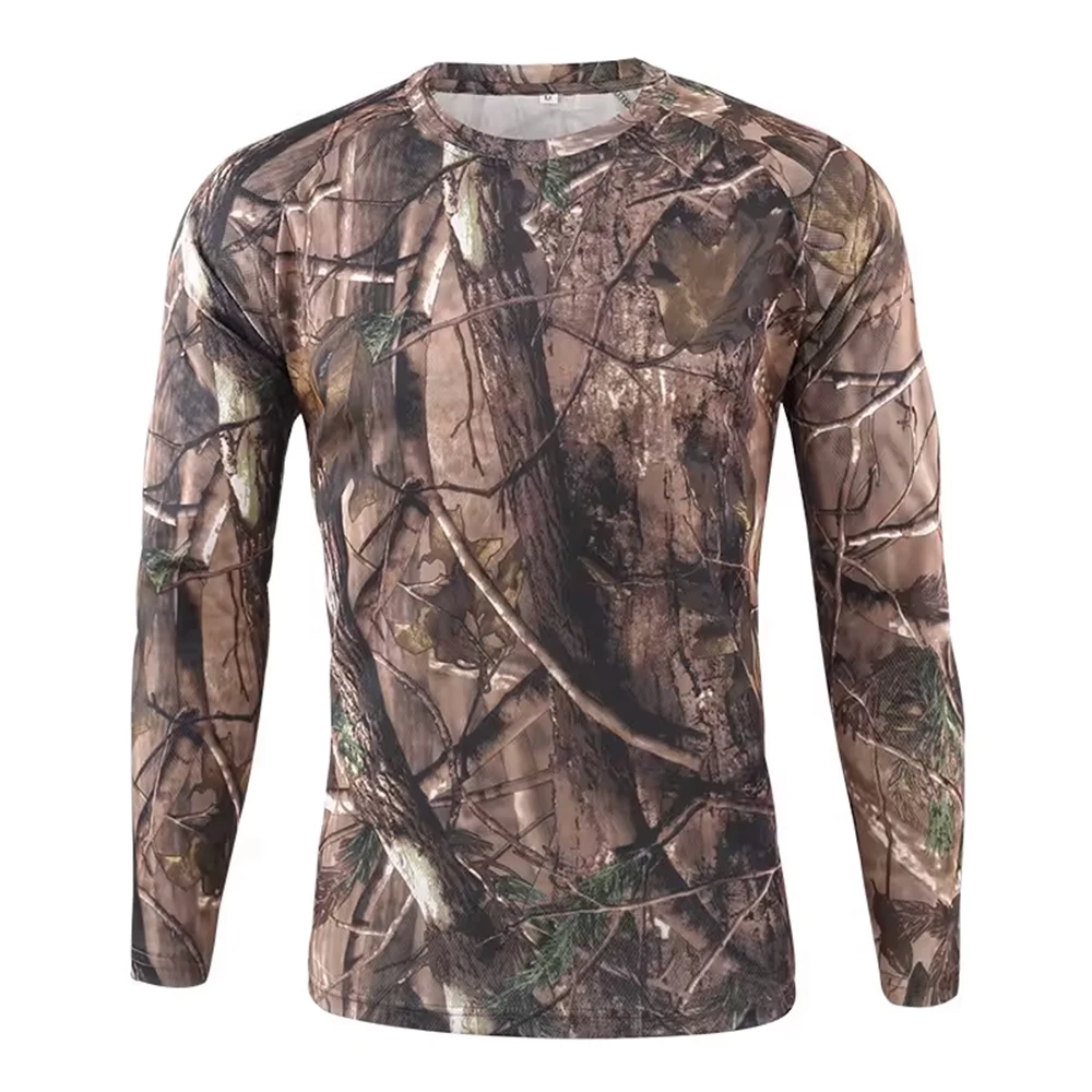 Tronyond Outdoor Jungle Biomimetic Camouflage Hunting Quick Dry T shirt With Long Sleeve Hunting T-Shirt
